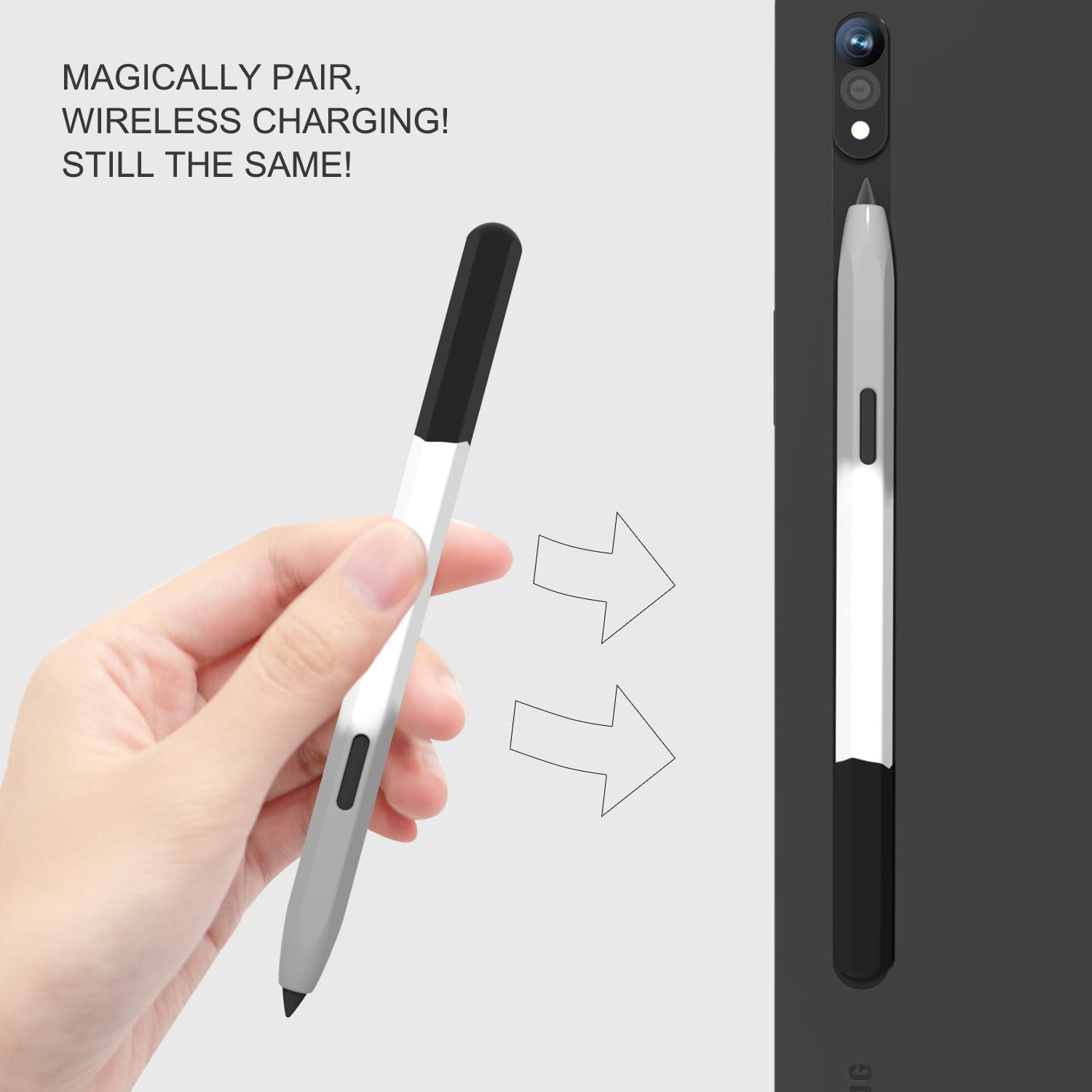 Pen Holder Magnetic - Silicone Sleeve Case for Samsung Galaxy