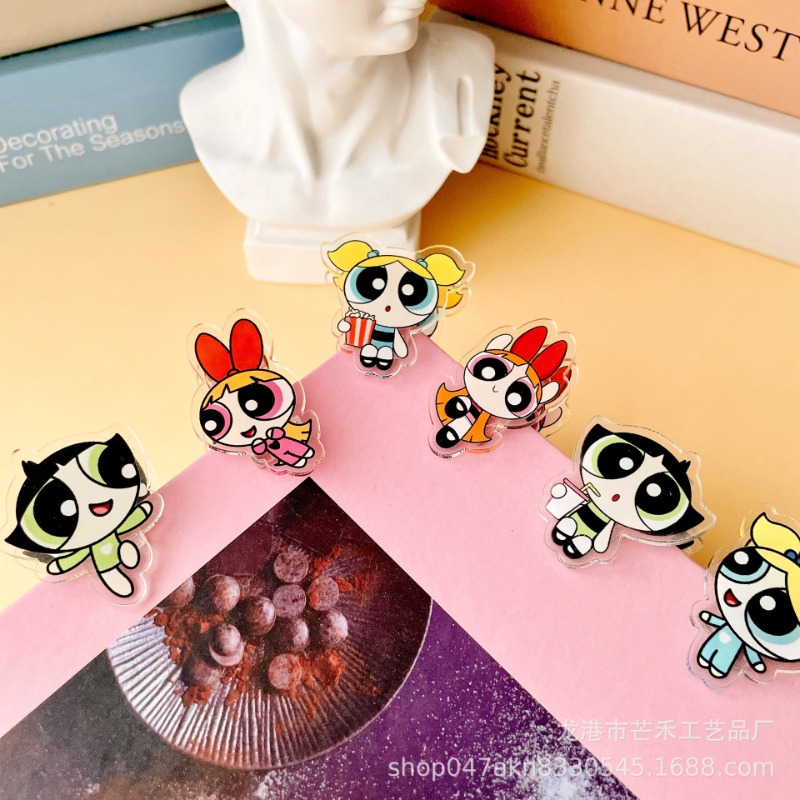 Tech Office Accessories - 6PCS Kawaii The Powerpuffs Girls Acrylic