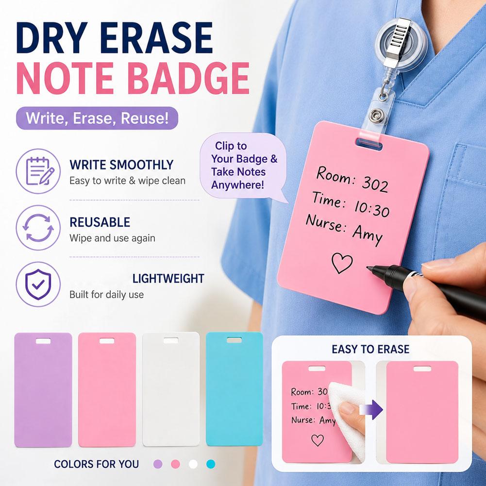 Tech Office Accessories - Portable Dry Erase Note Badge Card
