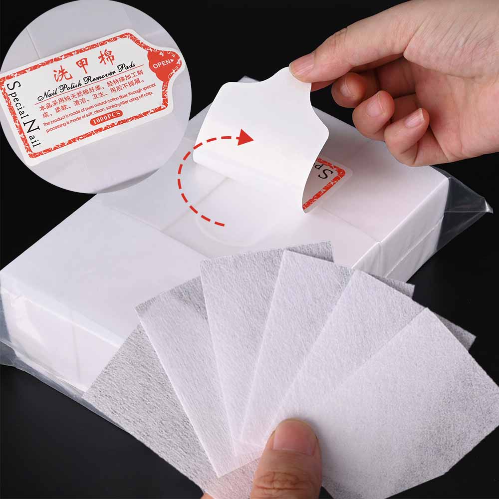 Nail Tech Accessories - 100/3000Pcs Professional Nail Wipe 100% Cotton