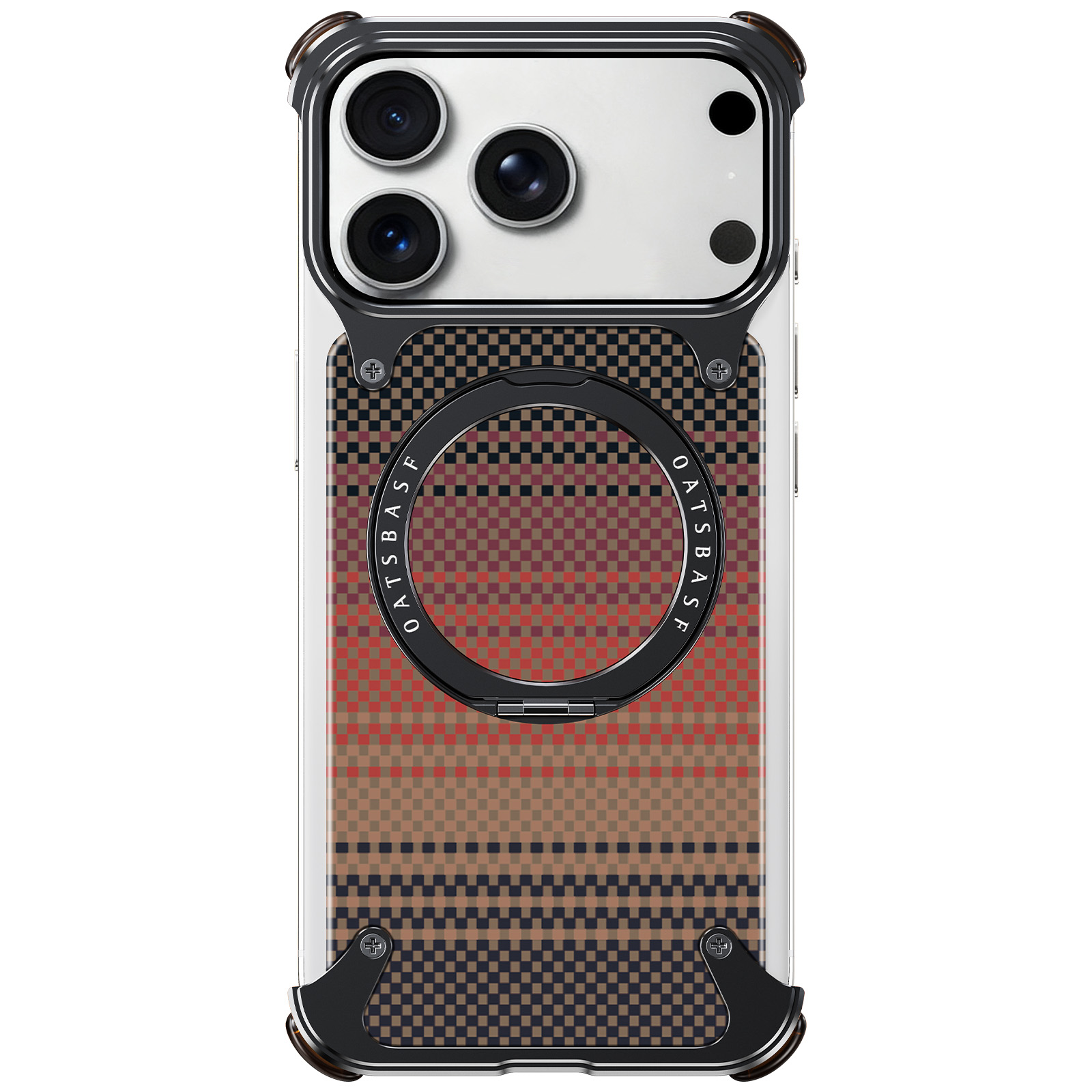 Phone Stand Aluminum - Oatsbasf Carbon Fiber Textured Phone Case