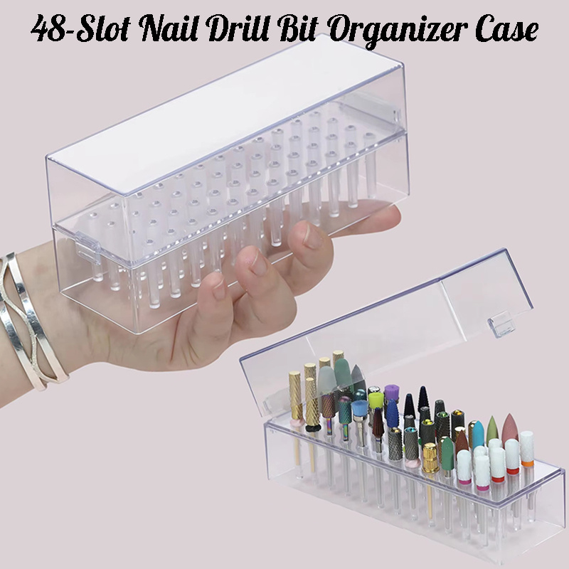 Nail Tech Accessories - 48 Holes Clear Nail Drill Bits