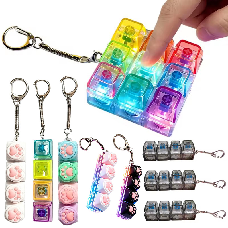 Tech Office Accessories - New hot LED Keyboard Keychain Clickable