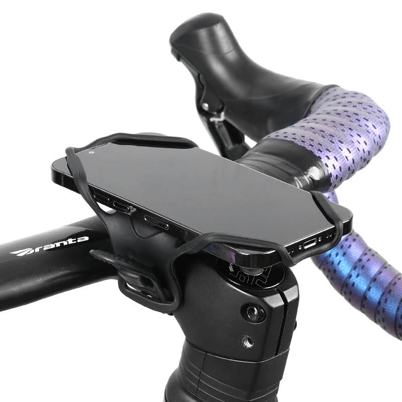 Phone Stand Aluminum - Universal Silicone Bike Bicycle Motorcycle Mount