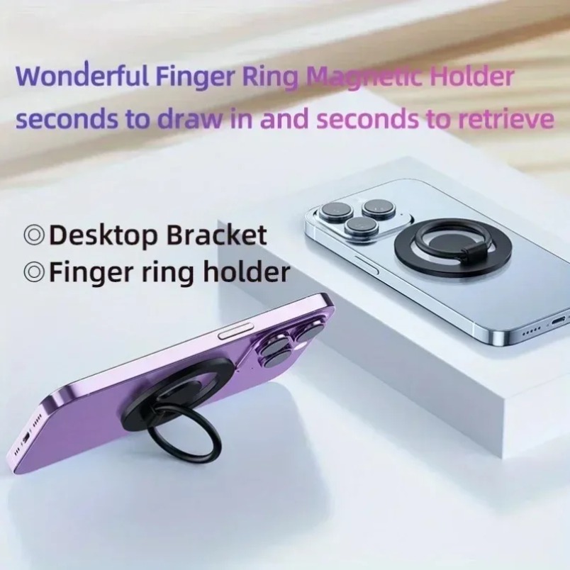 Phone Stand Aluminum - Double-sided Magnetic Phone Stand 360° Rotation