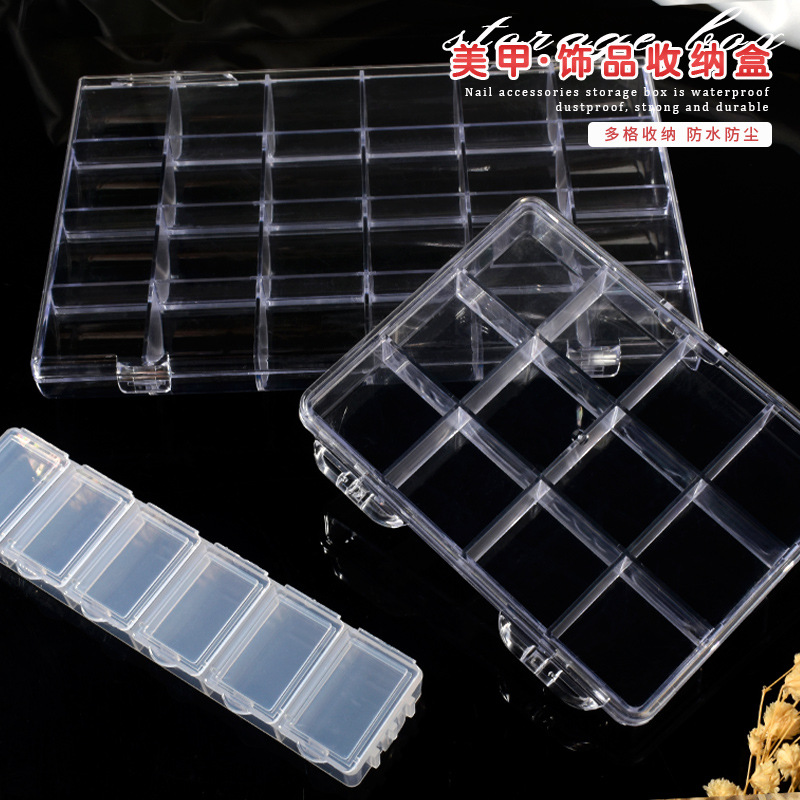 6/12/24grids Empty Clear Plast - Nail Tech Accessories 评论和价格