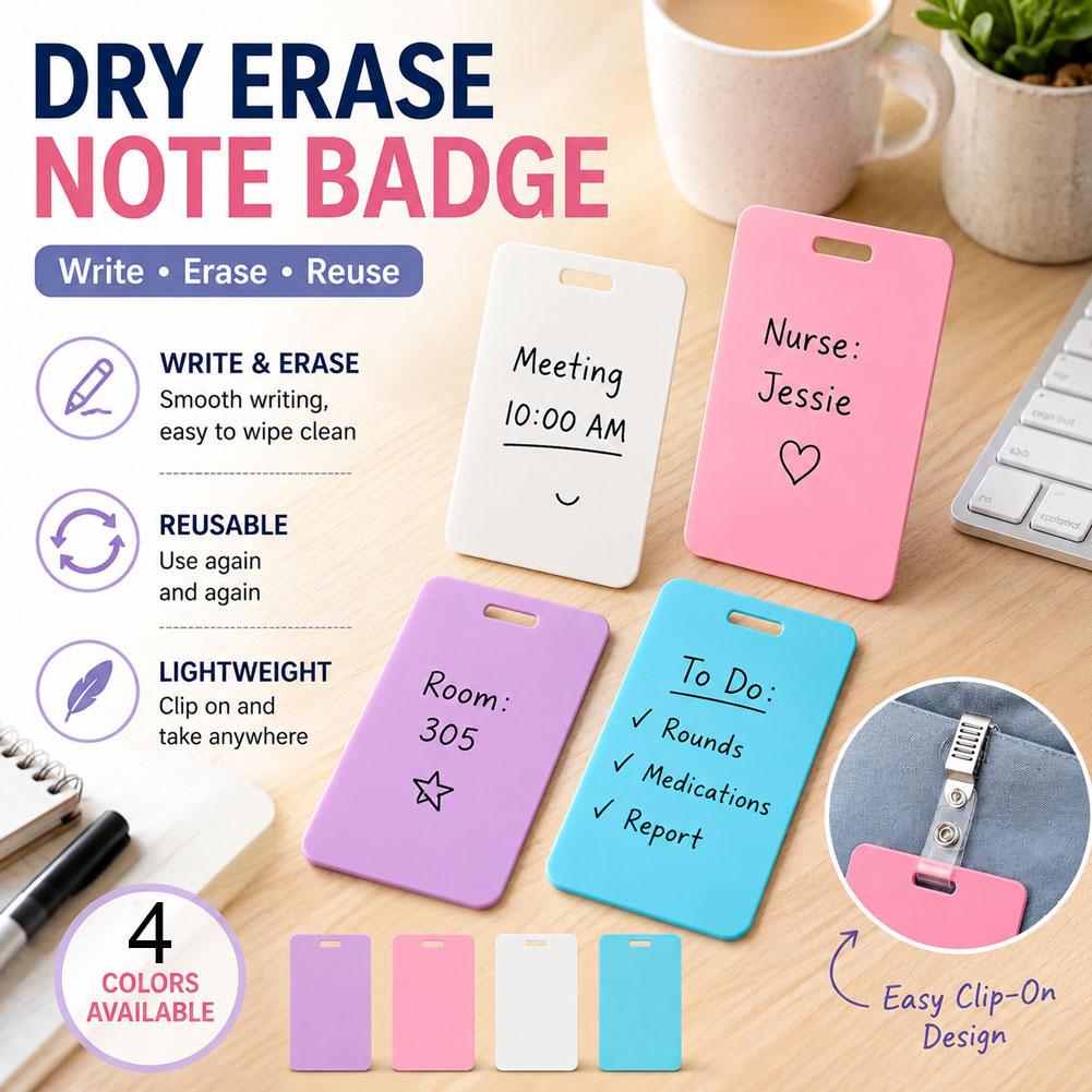 Portable Dry Erase Note Badge  - Tech Office Accessories 评论和价格