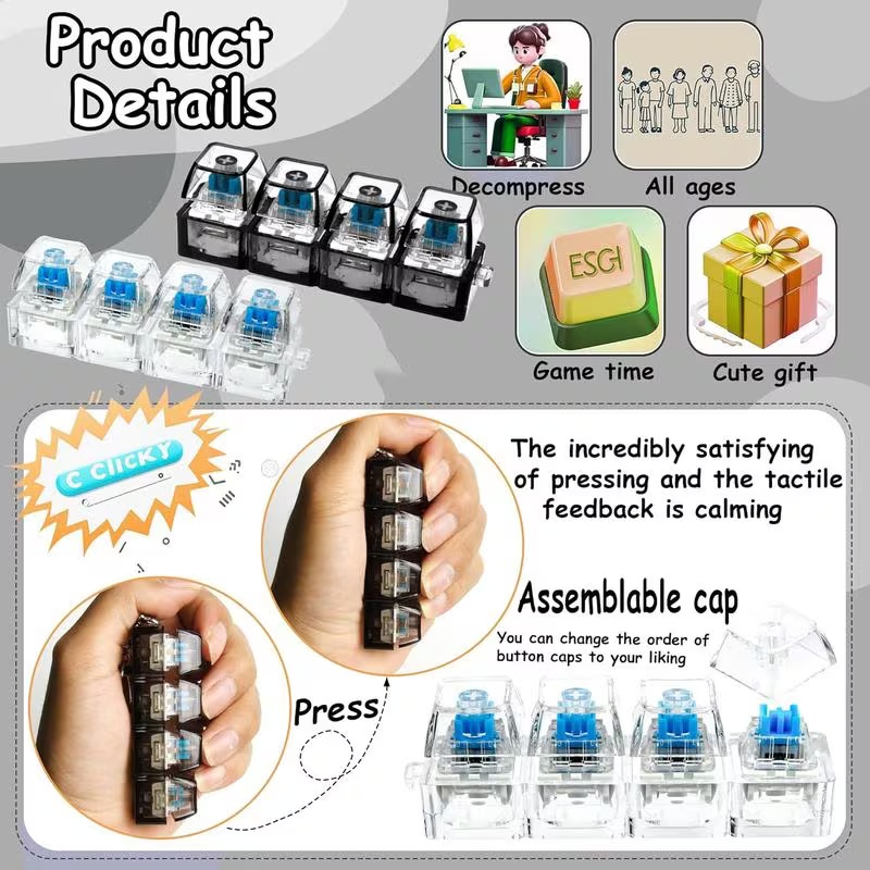 1PC Light Up Keyboard Keychain - Tech Office Accessories 评论和价格