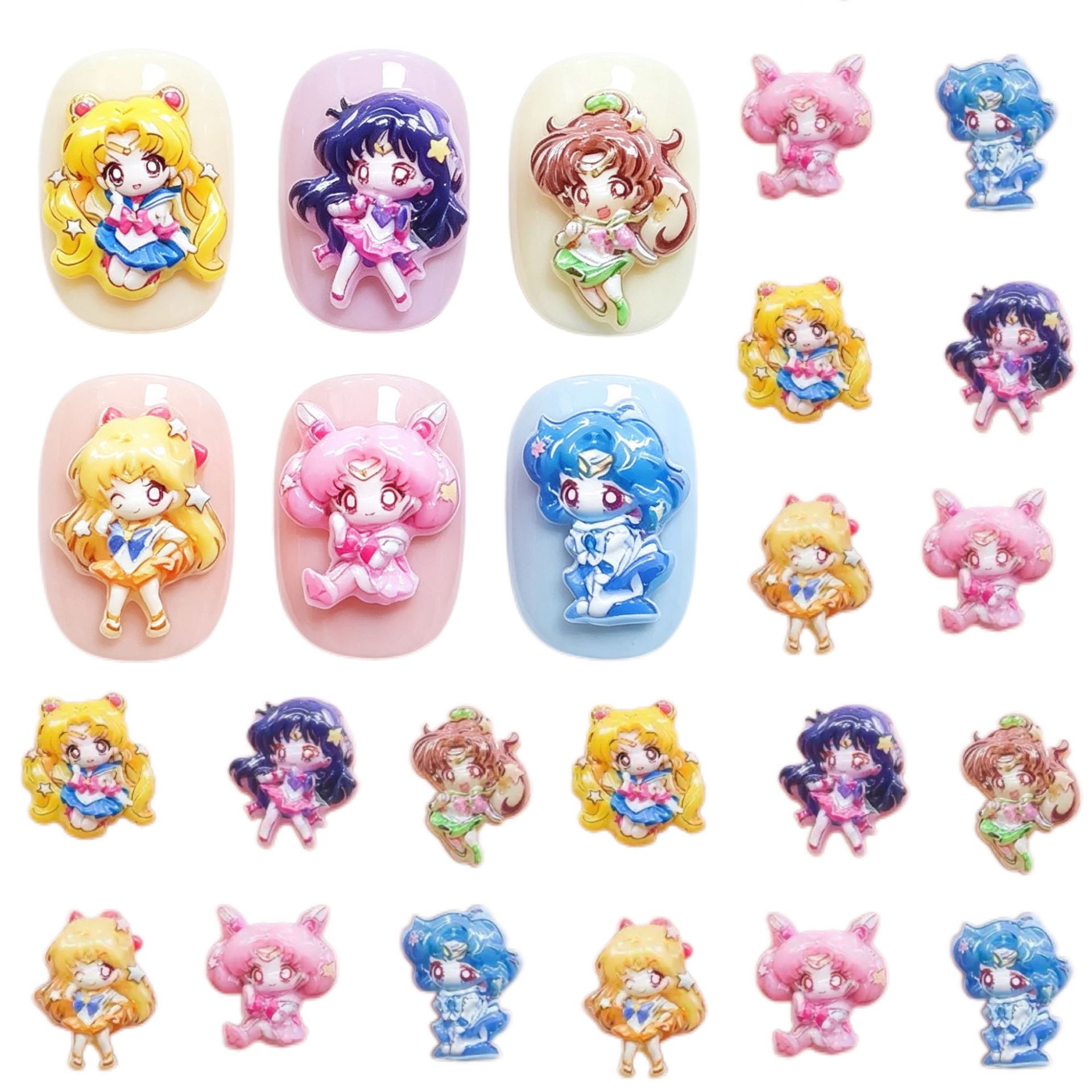 30/100pcs Cartoon for Sailor M - Nail Tech Accessories 评论和价格