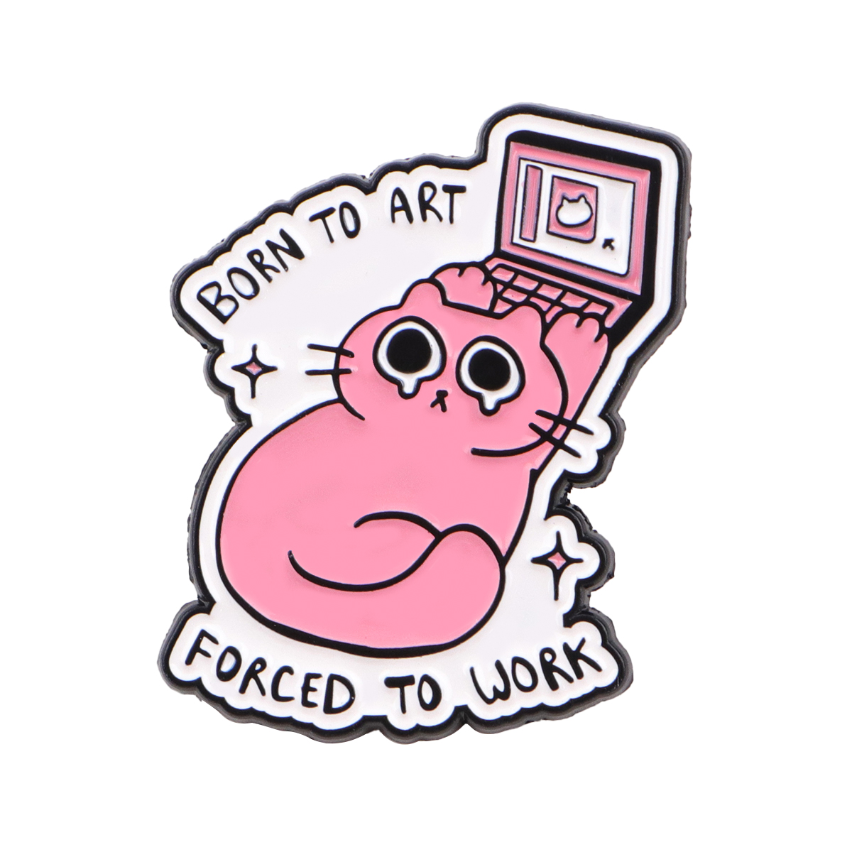 Cute Office Cat Enamel Pin Lap - Tech Office Accessories 评论和价格